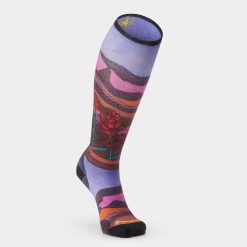 Alternative view of Smartwool Merino Socks Women's Ski Floral Field Print Over The Calf Socks