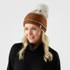Smartwool Merino Socks Cable Knit Colorblock Pom Beanie