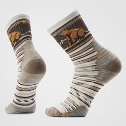 Smartwool Merino Socks Hike Bear Stripe Mid Crew Socks