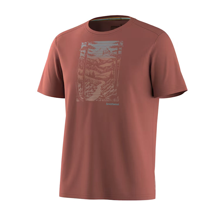 Smartwool Merino Socks Men's Winding Trail Active Short Sleeve Graphic Tee - Image 2