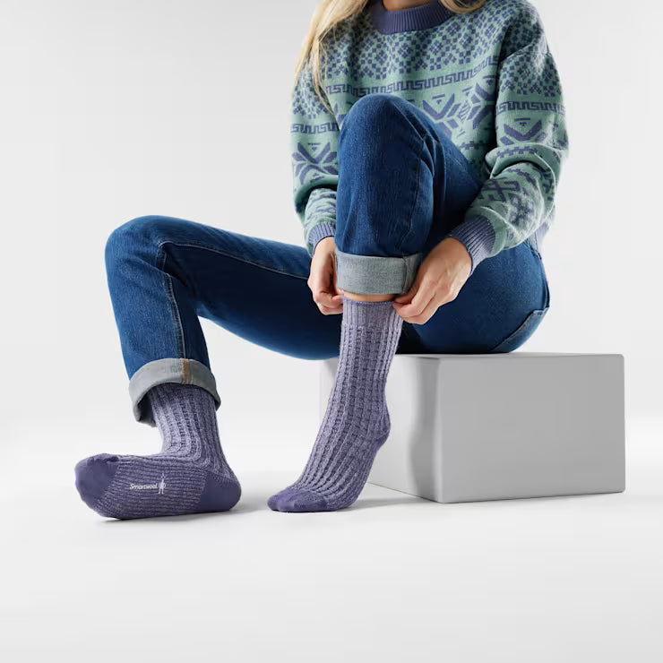 Smartwool Merino Socks Women's Everyday Cozy Waffle Press Crew Socks - Image 2