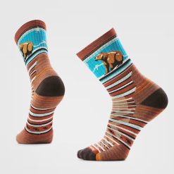 Smartwool Merino Socks Hike Bear Stripe Mid Crew Socks