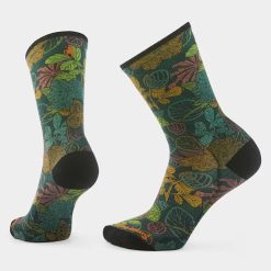 Smartwool Merino Socks Bike Aloha Forest Print Crew Socks