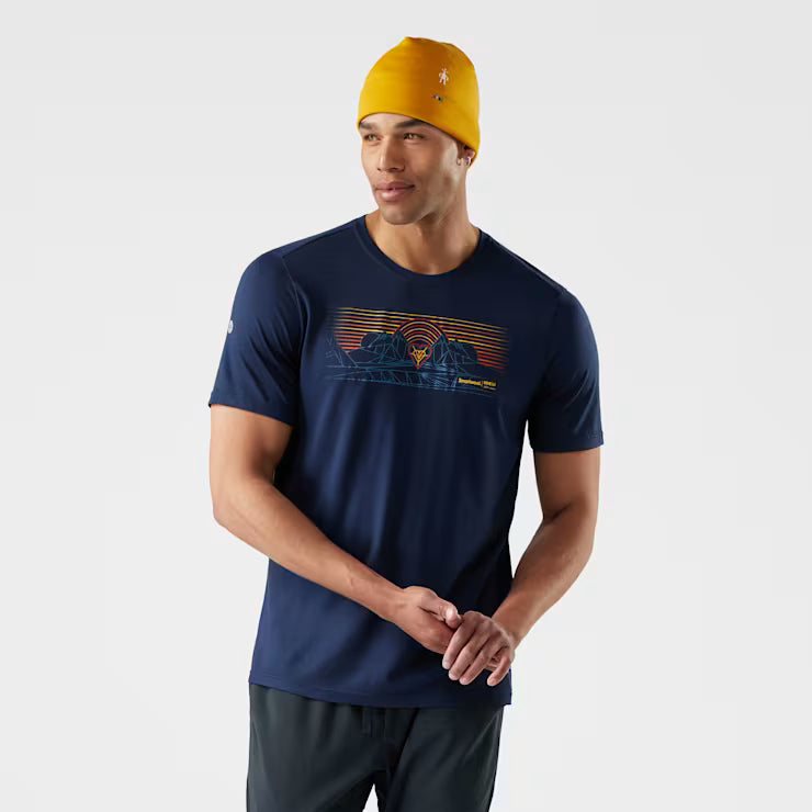 Smartwool Merino Socks Men's Mountain Sunrise Active Short Sleeve Graphic Tee