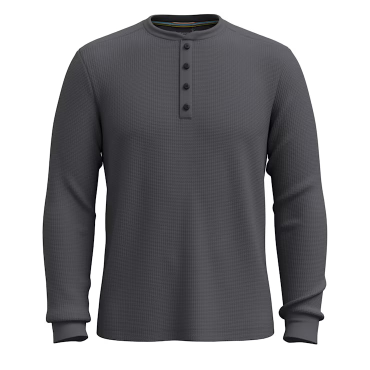 Smartwool Merino Socks Men's Waffle Long Sleeve Henley - Image 2