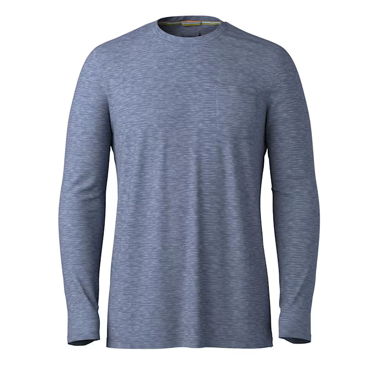 Smartwool Merino Socks Men's Everyday Exploration Merino Long Sleeve Pocket Tee - Image 3