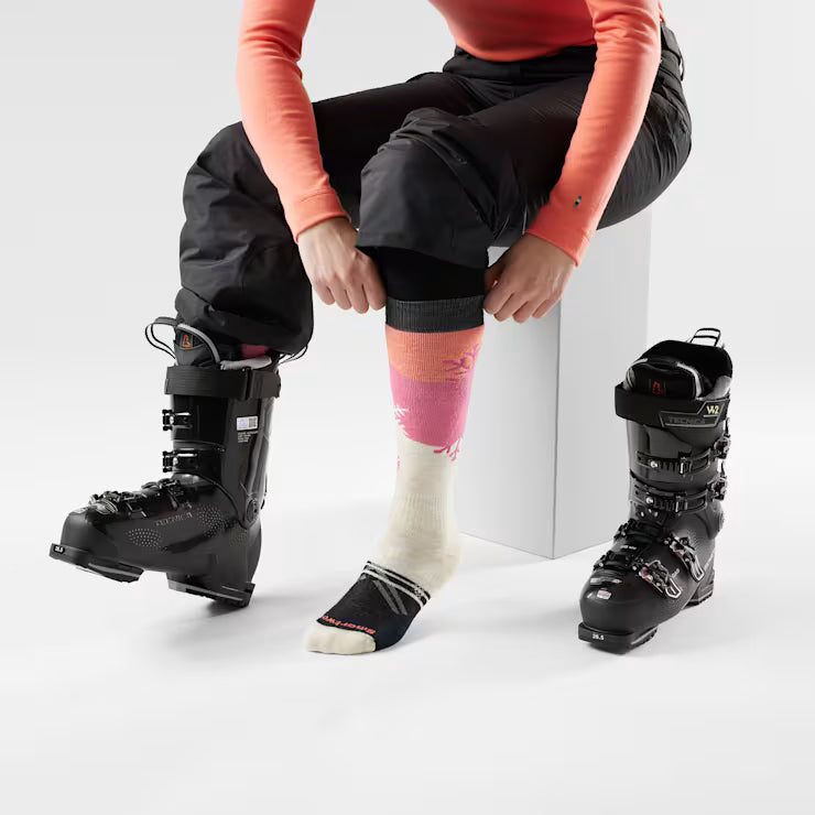 Smartwool Merino Socks Women's Ski Snowpocalypse Pattern Over The Calf Socks - Image 2