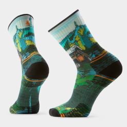 Smartwool Merino Socks Hike Trail Trekker Print Crew Socks