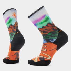 Smartwool Merino Socks Trail Run Singletrack Print Crew Socks