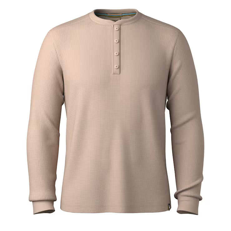 Smartwool Merino Socks Men's Waffle Long Sleeve Henley - Image 3