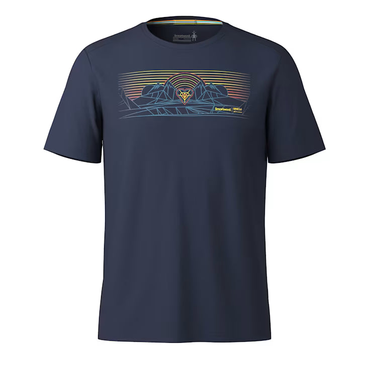 Smartwool Merino Socks Men's Mountain Sunrise Active Short Sleeve Graphic Tee - Image 2
