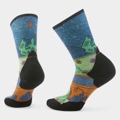 Smartwool Merino Socks Women's Trail Run Mountain Print Crew Socks