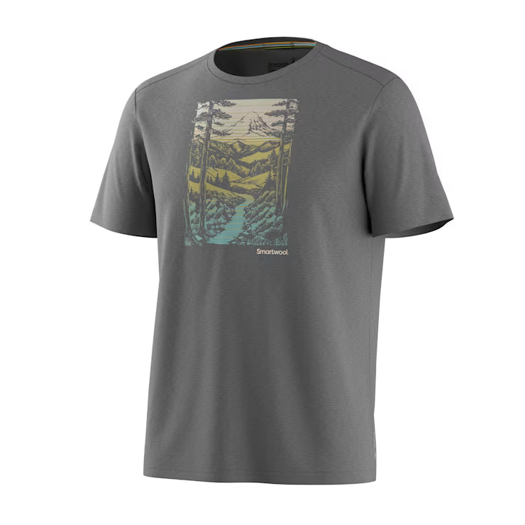 Smartwool Merino Socks Men's Winding Trail Active Short Sleeve Graphic Tee - Image 2