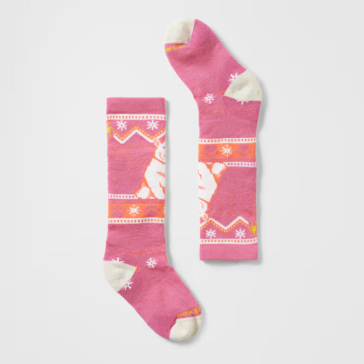 Smartwool Merino Socks Kids' Wintersport Polar Bear Pattern Over The Calf Socks