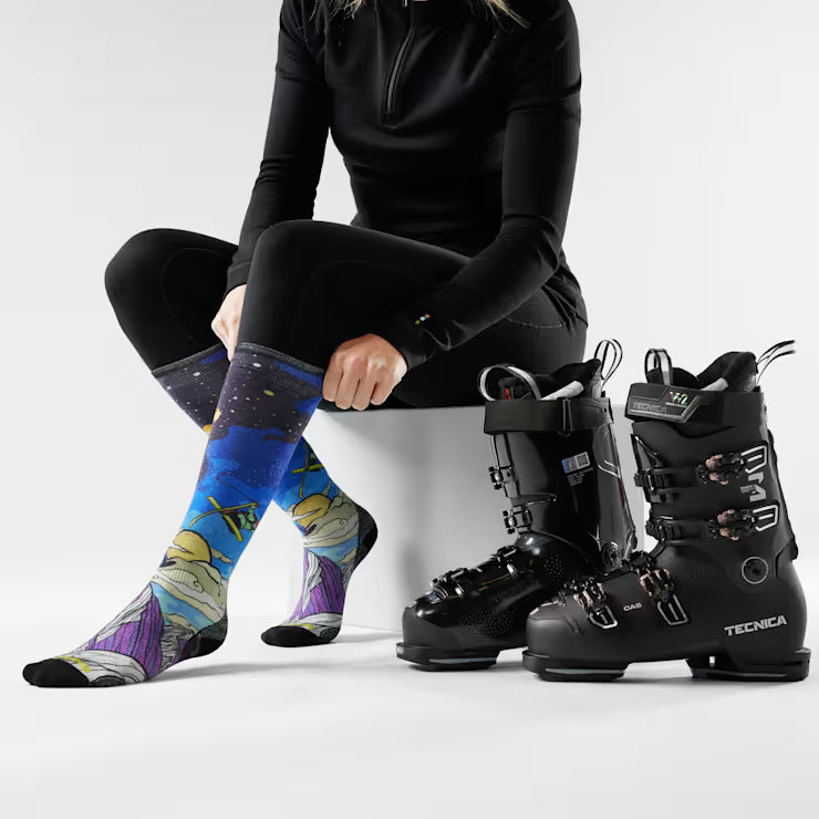 Smartwool Merino Socks Women's Ski Galactic Ski Print OTC Socks - Image 2