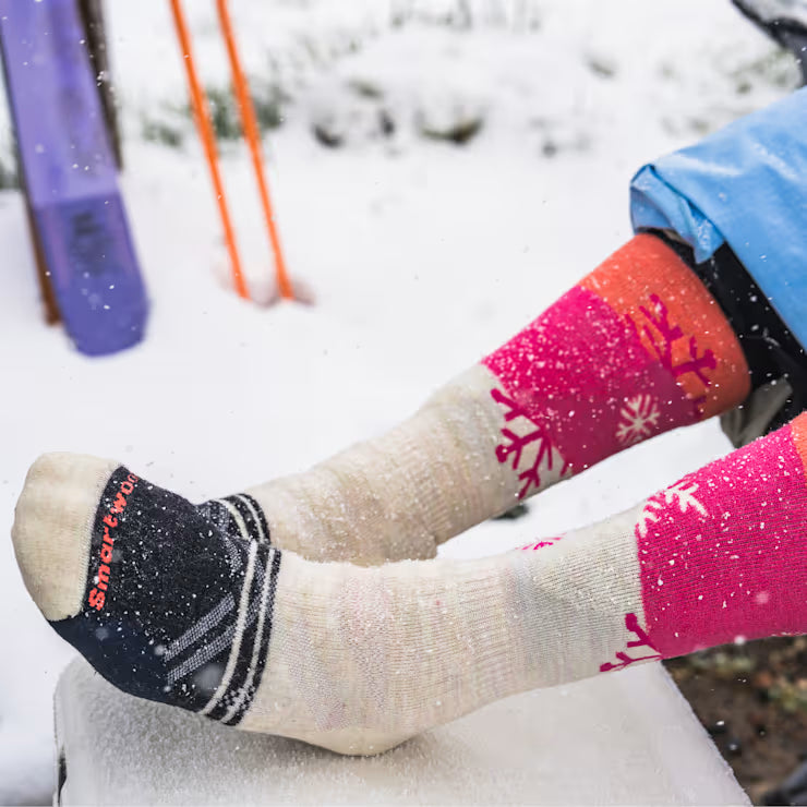 Smartwool Merino Socks Women's Ski Snowpocalypse Pattern Over The Calf Socks - Image 4